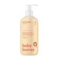ATTITUDE Detské telové mydlo a šampón baby leaves hruška 473 ml