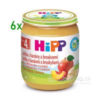HiPP Príkrm 100% Ovocie Jablká banány a broskyne 4m+, 6x125g