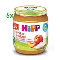 HiPP Príkrm ovocný Broskyne 4m+, 6x125g
