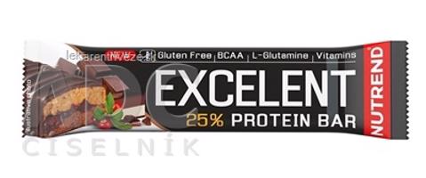 NUTREND EXCELENT PROTEIN BAR proteínová tyčinka, čokoláda+nugát s brusnicami 1x85 g