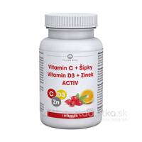 Pharma Activ Vitamín C+Šípky Vitamín D3+Zinok ACTIV 60tbl